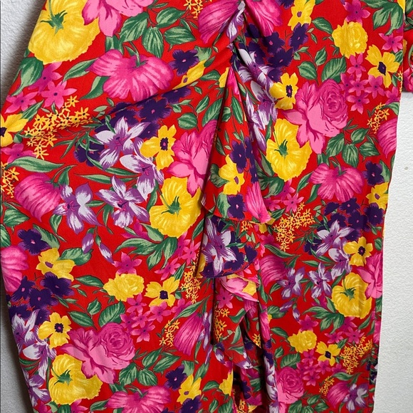Rixo Target Pink Floral Open Back Cascade Ruffle Dress Womens Plus Size 20W/22W - Picture 4 of 14